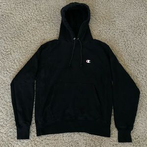 Black champion reverse weave hoodie